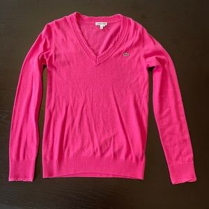 Lacoste Cotton/Cashmere V-Neck Sweater